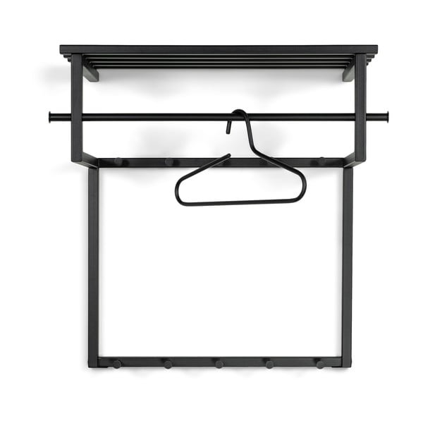 Crna metalna zidna vješalica s policom 76 cm Rizzoli – Spinder Design-image-2