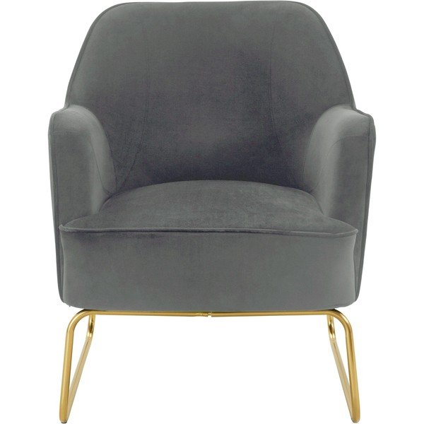 Sivi baršunasti naslonjač Joshua - Støraa-image-1