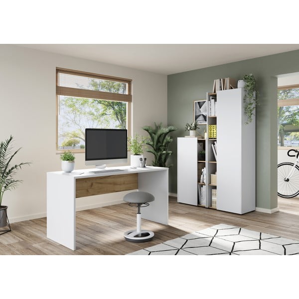 Radni stol s bijelom pločom stola 60x140 cm Hasselt – Germania-image-1