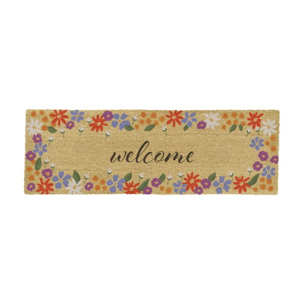 Otirač od kokosovih vlakana 40x120 cm Welcome Floral – Artsy Doormats