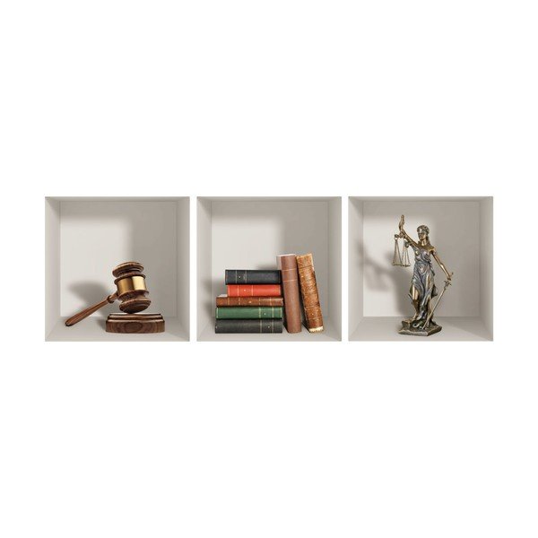 Set od 3 3D zidne naljepnice Ambiance Justice-image-2