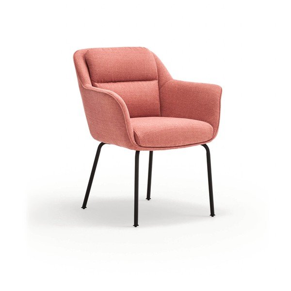 Ružičasta podstavljena blagovaonska stolica s naslonima za ruke Sadira – Teulat