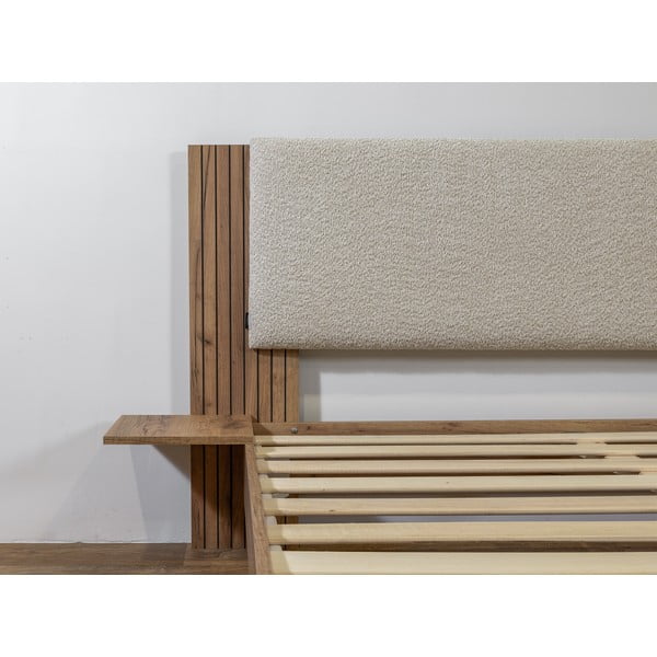 Bež bračni krevet s podnicom 140x190 cm Lior – Bobochic Paris-image-4