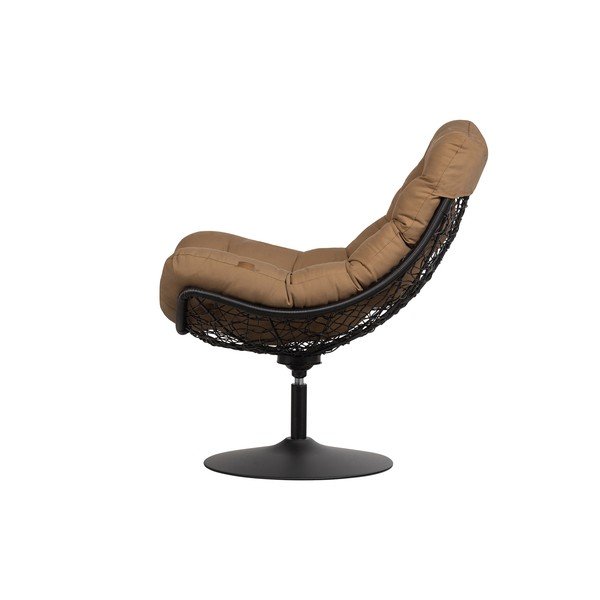 Smeđa okretna vrtna stolica s ratanom WOOOD Vive-image-3