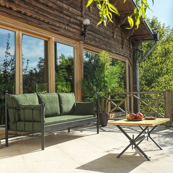 Zelena metalna vrtna sofa Lalas – Floriane Garden-image-1