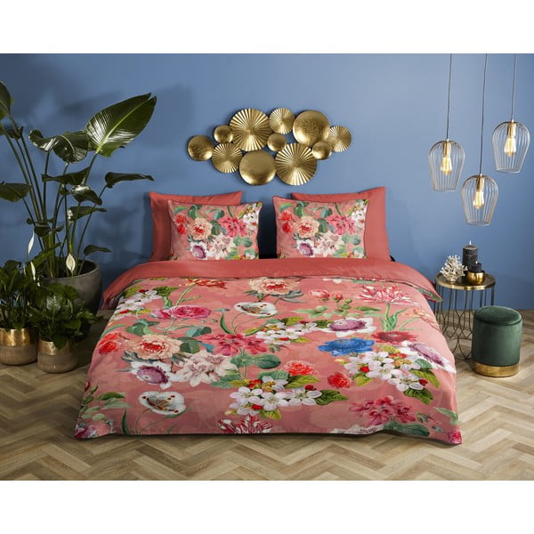 Narančasta posteljina za bračni krevet/za produženi krevet od pamučnog satena 240x220 cm Amalia – Descanso-image-1