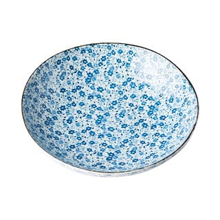 Plavo-bijeli keramički duboki tanjur MIJ Daisy, Ø 21 cm
