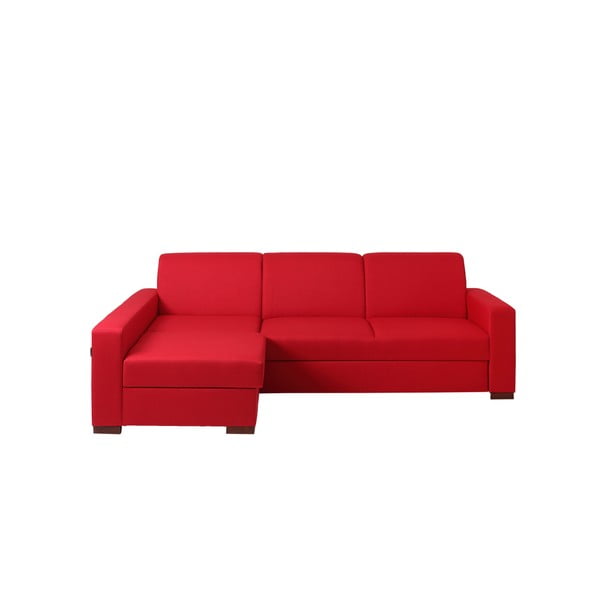 Crveni kutni kauč na razvlačenje s prostorom za pohranu i ležaljkom na lijevoj strani Custom Form Loziera