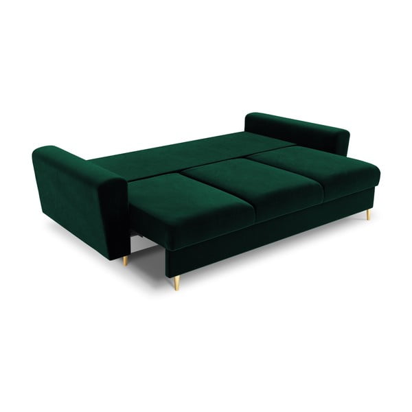 Zelena baršunasti sklopiva/s prostorom za odlaganje sofa 235 cm Kyoto – Cosmopolitan Design-image-2