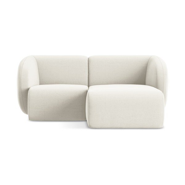 Bež baršunasti kutna garnitura (s desnim kutom/s ležaljkom) Lani – Makamii