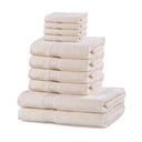 Set od 4 mala, 4 srednja i dva velika svjetlokrem ručnika DecoKing Marina Ecru