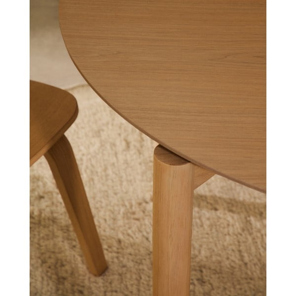 Okrugao blagovaonski stol u dekoru jasena ø 110 cm Indara – Kave Home-image-2