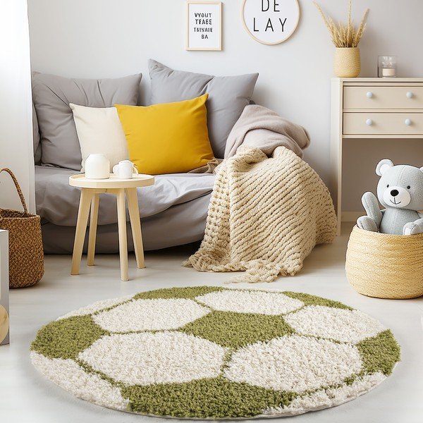 Zeleni/krem dječji tepih ø 120 cm Fun – Ayyildiz Carpets-image-1