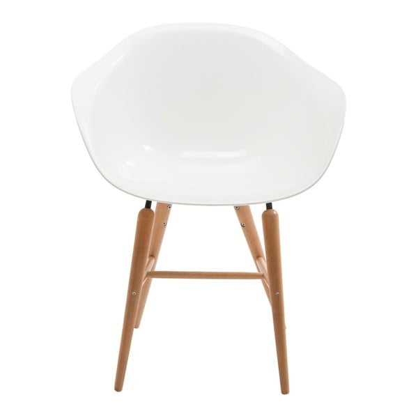 Set od 4 bijele stolice s bukovim nogama Kare Design Forum