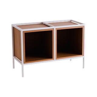 Bijeli regal u dekoru hrasta 88x60 cm Skap - CustomForm