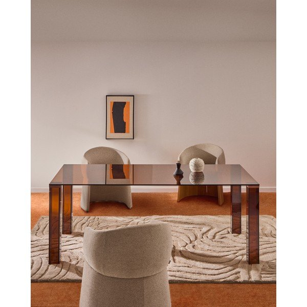 Stakleni blagovaonski stol 100x200 cm Adularia – Kave Home-image-1