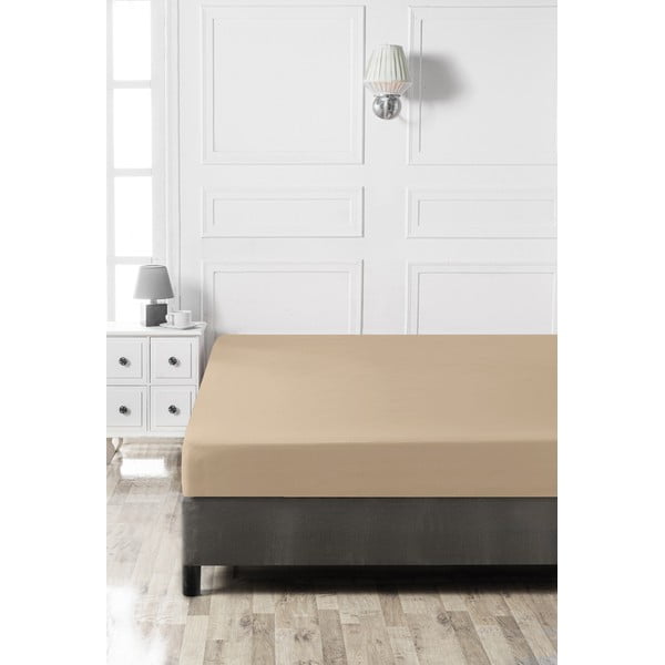 Bež pamučna plahta s gumom 140x200 cm – Mijolnir-image-2