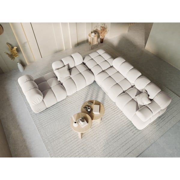 Bež baršunasti modularna sjedeća garnitura (srednji modul ) Bellis – Micadoni -image-1