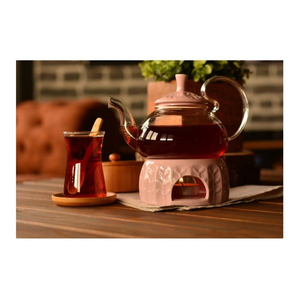 Stakleni čajnik sa grijačem za čajne žarulje Tasev, volumen 600 ml-image-1