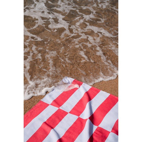 Crveni/svijetlo plavi pamučan ručnik za plažu 100x160 cm Su – noo.ma-image-2