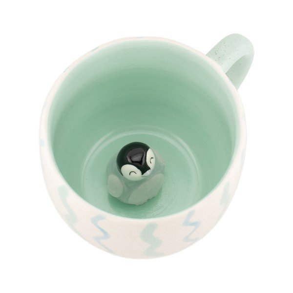 Mentol zelena šalica Surprise Penguin – Sass & Belle