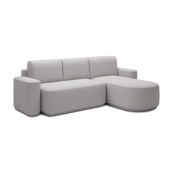 Svijetlo siva sklopiva/s prostorom za odlaganje kutna garnitura od šenila (s desnim kutom/s ležaljkom) Aurumm – ELTAP-image-2