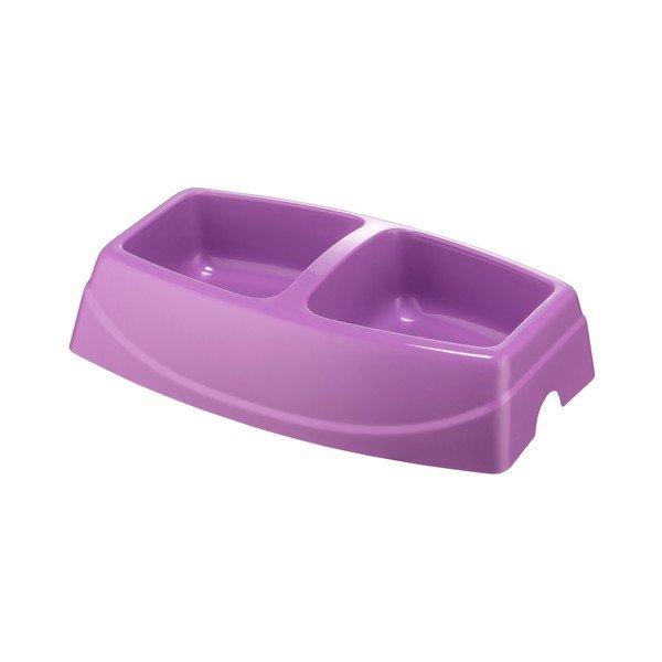 Ljubičasta dvostruka posuda za pse Petpetite, 23,5 x 15,5 cm-image-1