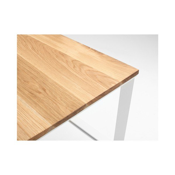 Stol za kavu s bijelim postoljem i hrastovom pločom Custom Form Skaden-image-4