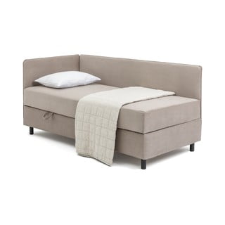 Smeđe-sivi tapecirani krevet s prostorom za odlaganje s madracem 120x200 cm Avela – Bonami Selection
