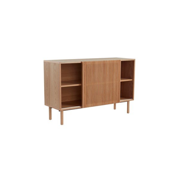 Ormarić u dekoru jasena s kliznim vratima u prirodnoj boji 124x80x45 cm Sion – Jotex-image-2