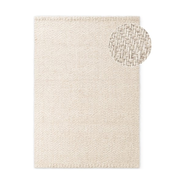 Krem/boje slonovače ručno rađen tepih od mješavine vune 120x170 cm Majoli – Elle Decoration