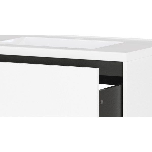 Bijeli zidni ormarić za ispod umivaonika u mat dekoru 81x61 cm Bodera – Germania-image-4
