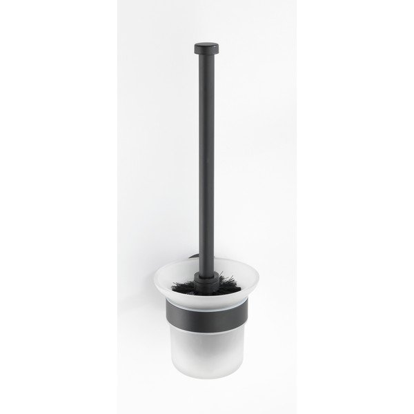 Mat crna staklena zidna WC četka Bosio – Wenko-image-1