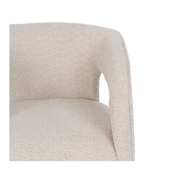 Bež fotelja od bouclé tkanine – Ixia-image-4