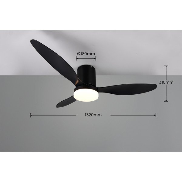 Mat crna LED stropna svjetiljka ø 132 cm Göteborg – Reality-image-4