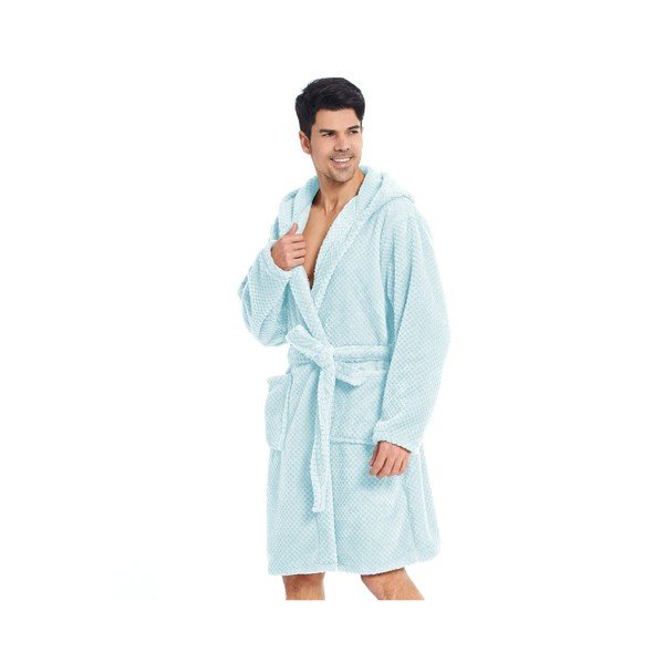 Mentol plavi unisex kućni ogrtač od mikrovlakana DecoKing Sleepyhead, veličina M-image-1