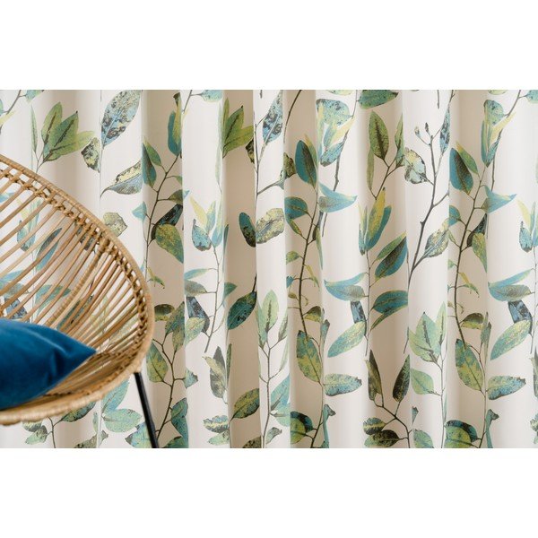 Zelena/krem zavjesa s kukama 210x260 cm Maui – Mendola Fabrics-image-1