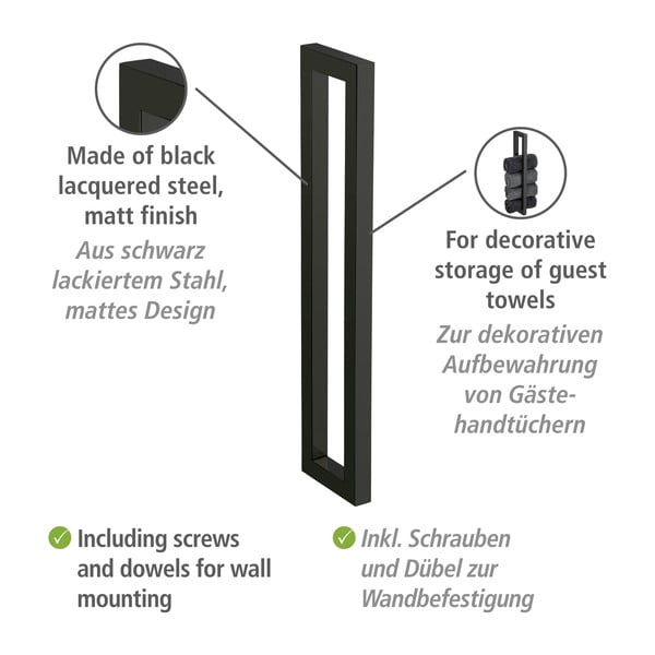 Zidni čelični držač za ručnike Reitani - Wenko-image-3