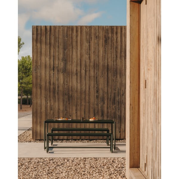 Tamno zeleni metalni vrtni blagovaonski set za 4 osobe Sotil – Kave Home-image-1