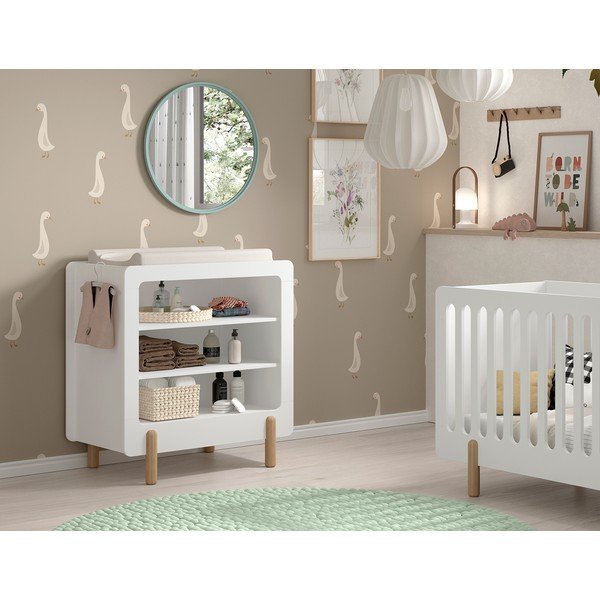 Bijela dječja komoda s promjenjivim stolom 88x95x57 cm Smile – Vipack-image-1