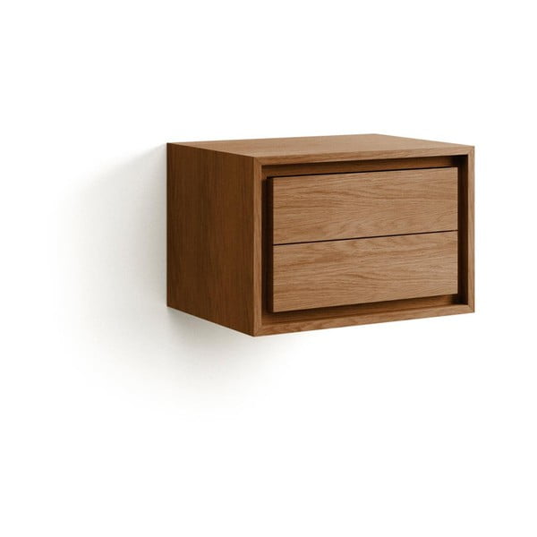 Smeđi zidni ormarić za ispod umivaonika od masivne tikovine 60x40 cm Kenta – Kave Home-image-4