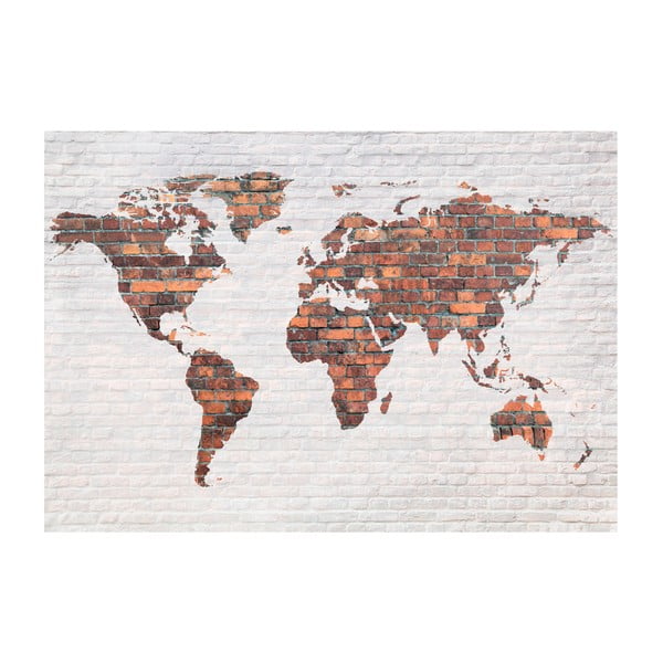 Tapeta velikog formata Bimago Brick World Map Wall, 400 x 280 cm