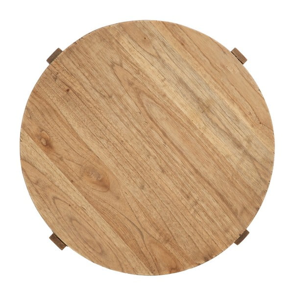 Okrugli pomoćni stol od masivne indijske lipe ø 40 cm Dala – Ixia-image-3