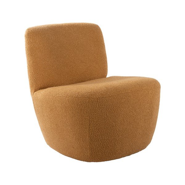 Žuta  fotelja od bouclé tkanine Ada – Leitmotiv