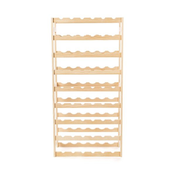 Držač za boce vina od masivnog bora u prirodnoj boji broj boca 54 kom 60x121x27 cm Luana – Compactor-image-3