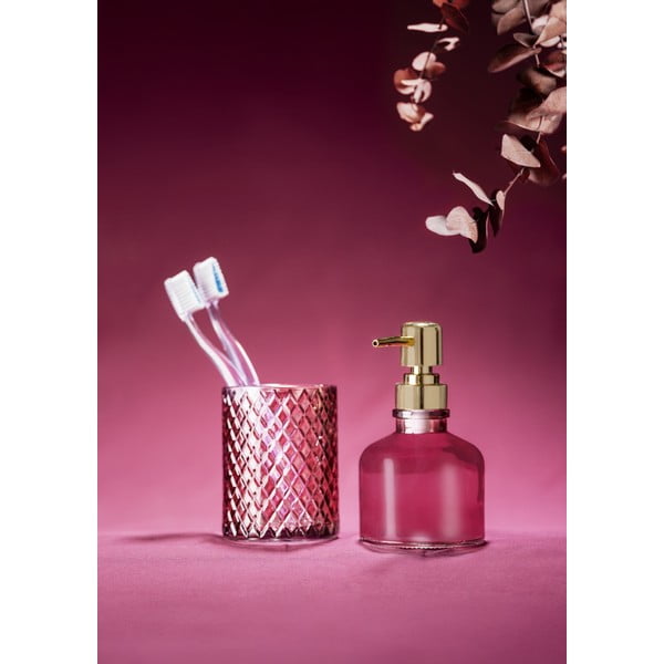 Tamno ružičasti stakleni dozator sapuna 200 ml Atessa – Wenko-image-3