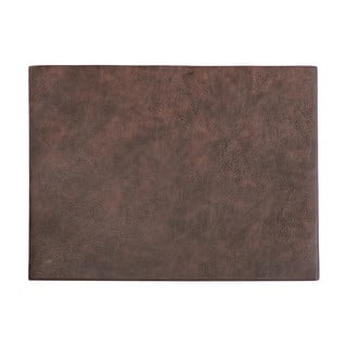 Tamnosmeđa prostirka s imitacijom kože ZicZac Troja Rectangle, 33 x 45 cm