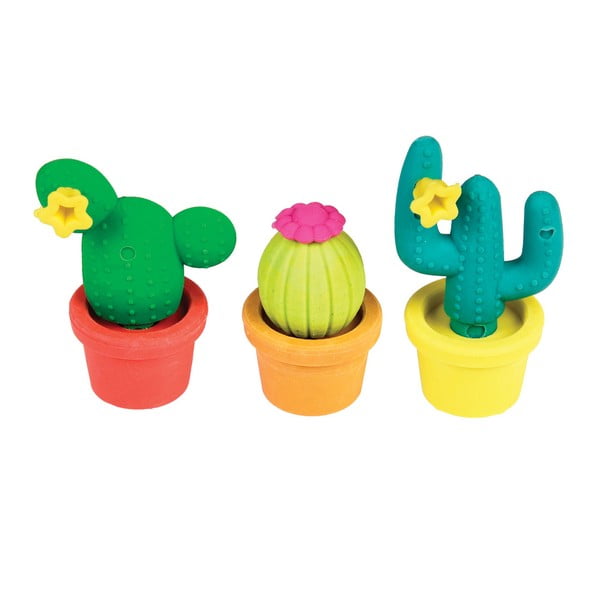 Set od 3 gumice u obliku kaktusa Rex London Desert u cvatu