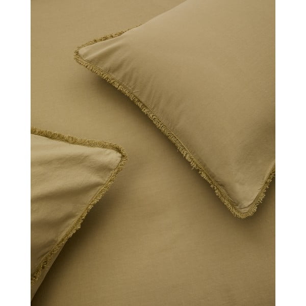 Žuta /zelena posteljina za bračni krevet/za produženi krevet od pamučnog perkala 260x240 cm Sifinia – Kave Home-image-2