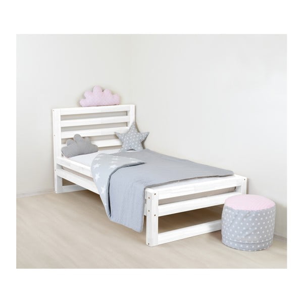 Dječji bijeli drveni krevet za jednu osobu Benlemi DeLuxe, 160 x 90 cm